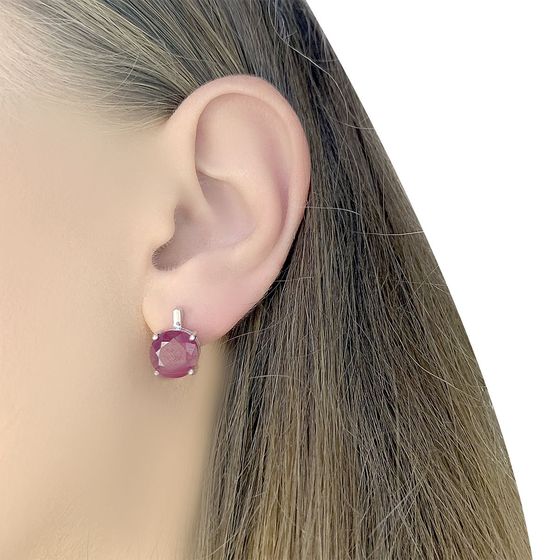 Серебряные серьги с рубином