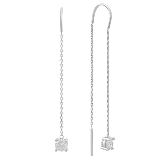 Золотые серьги с фианитами 0.22ct