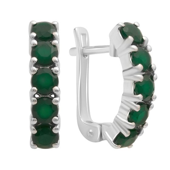 Серебряные серьги с агатом