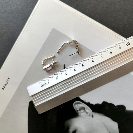 Серебряные серьги с аметистом 2.888ct