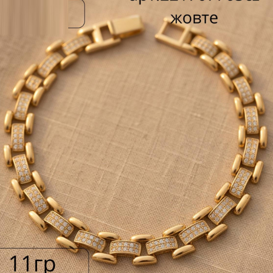 Золотой браслет с фианитами 1.9ct