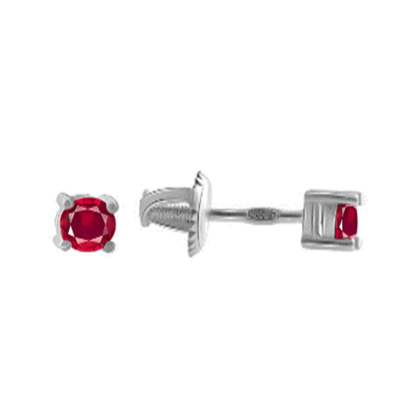 Серебряные серьги с рубином 0.69ct