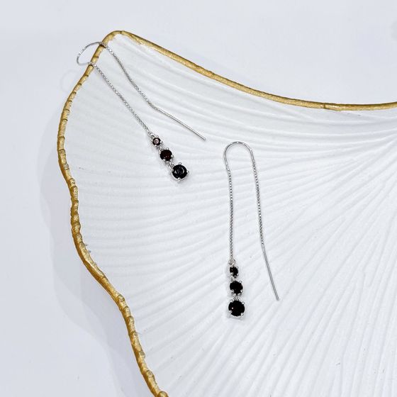 Серебряные серьги с гранатом 2.105ct