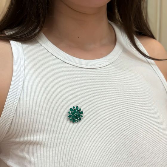 Серебряная брошка с агатом 5.715ct