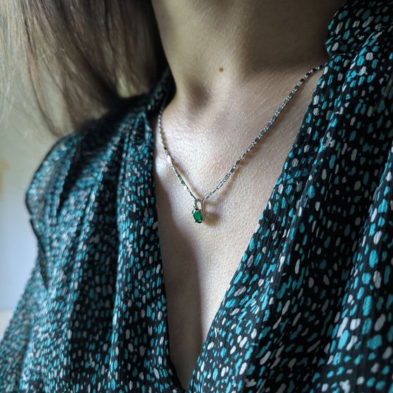 Серебряная подвеска с изумрудом nano 0.598ct