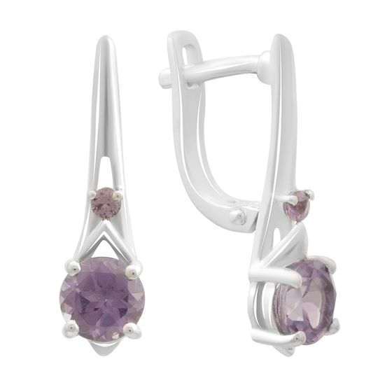 Серебряные серьги с александритом 2.478ct
