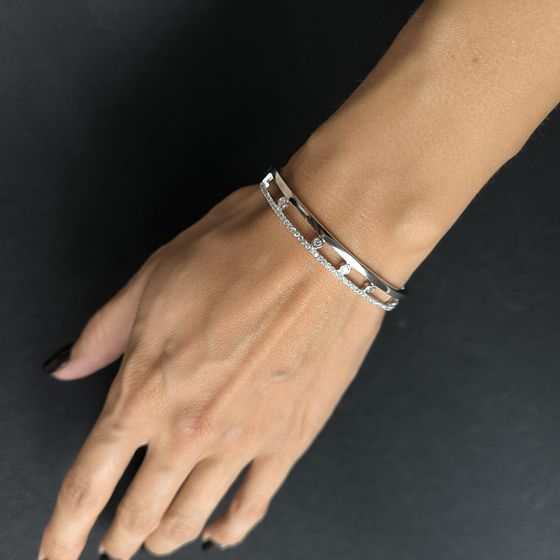 Серебряный браслет с фианитами Серебряный браслет с фианитами