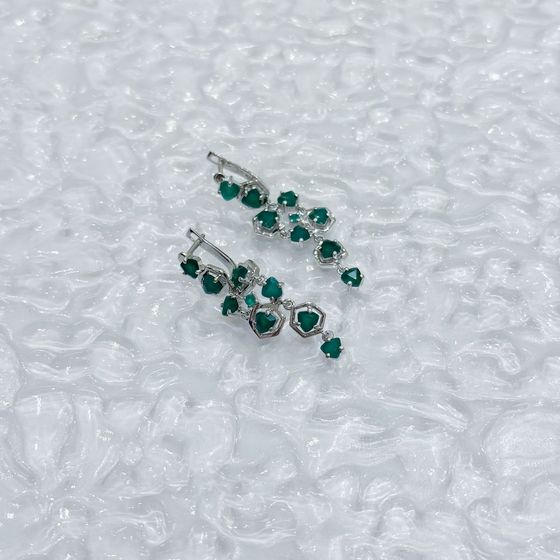 Серебряные серьги с агатом 3.177ct