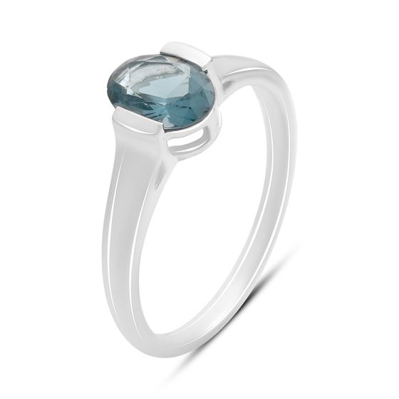 Серебряное кольцо с топазом Лондон Блю 0.831ct