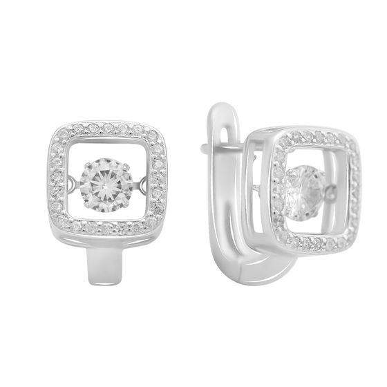 Серебряные серьги с фианитами Серебряные серьги с фианитами