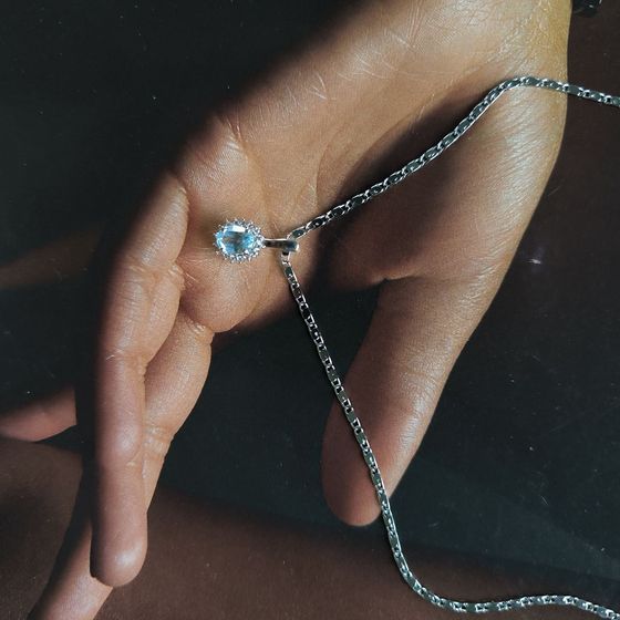 Серебряная подвеска с топазом 1.12ct