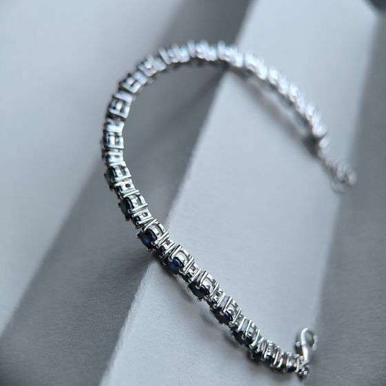 Серебряный браслет с сапфиром 6.413ct