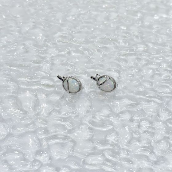 Серебряные серьги с опалом 2.06ct