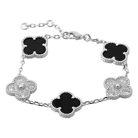 Серебряный браслет с ониксом