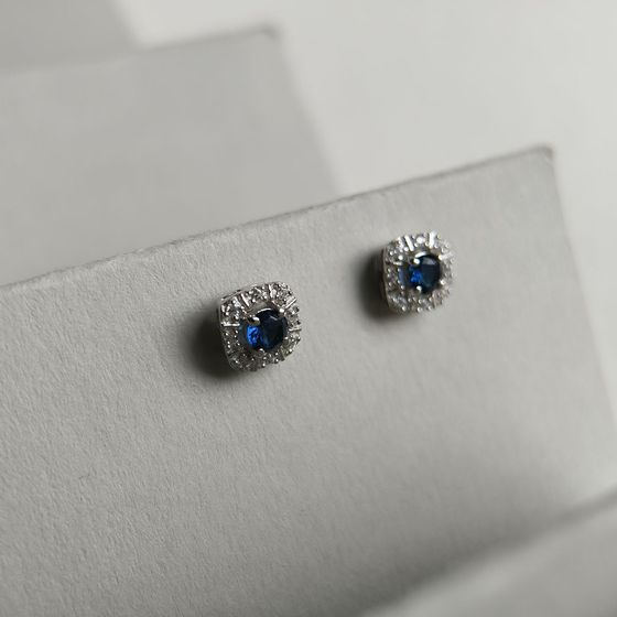 Серебряные серьги с сапфиром nano 0.64ct
