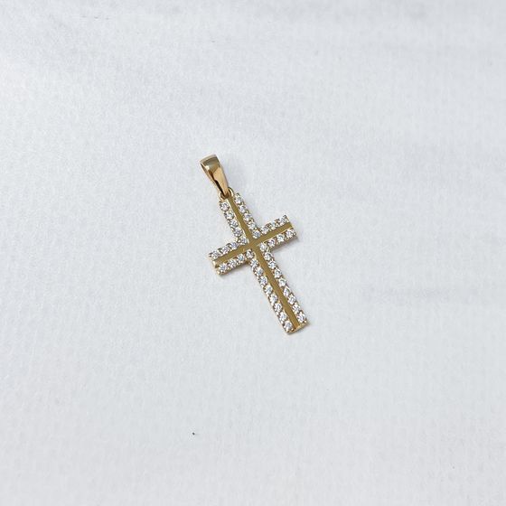 Золотая подвеска с фианитами 0.4ct