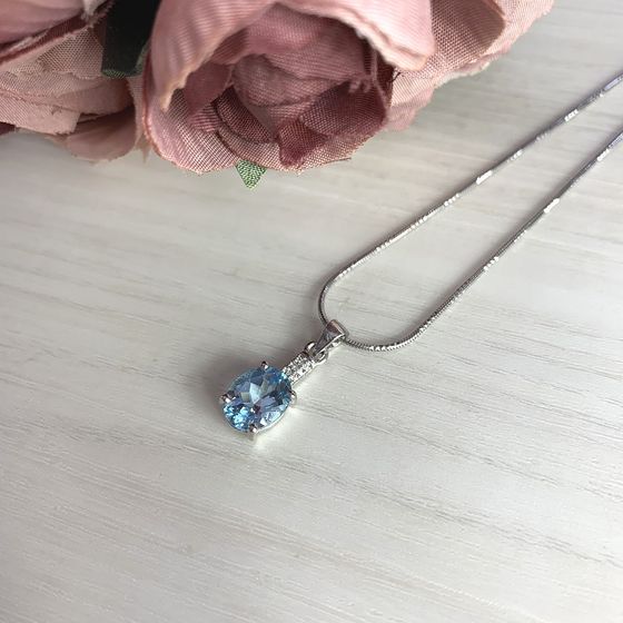 Серебряная подвеска с топазом 3.091ct