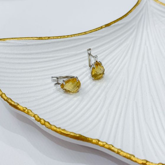 Серебряные серьги с цитрином nano 6.142ct