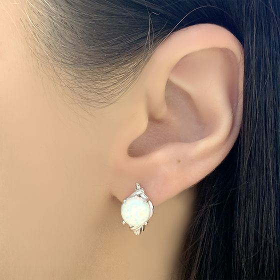Серебряные серьги с опалом 1.383ct