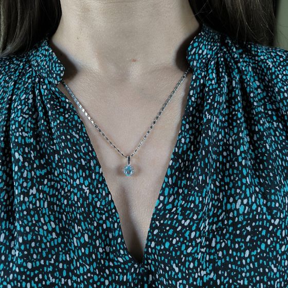 Серебряная подвеска с топазом 1.12ct
