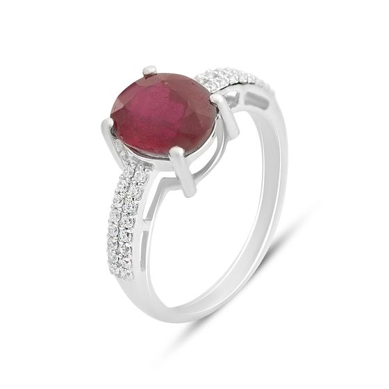 Серебряное кольцо с рубином 4.015ct