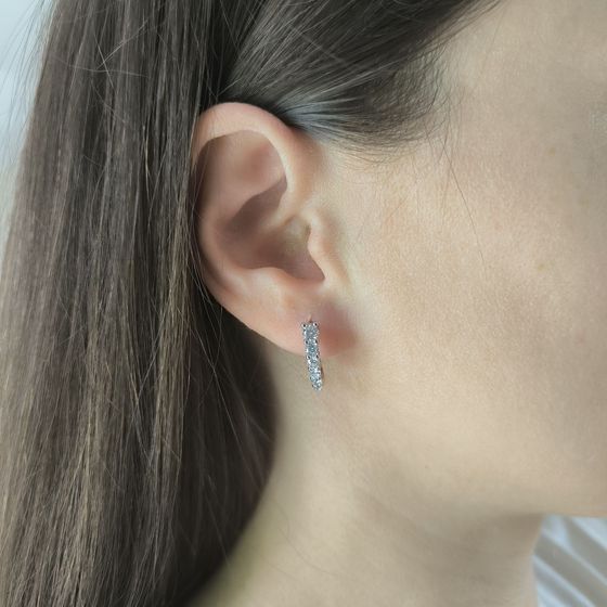 Серебряные серьги с фианитами