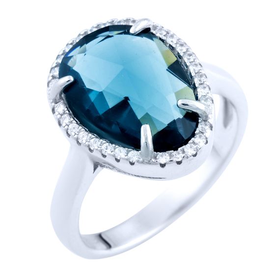 Серебряное кольцо с гідротермальним кварцем