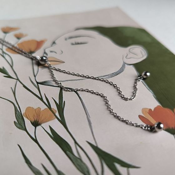 Серебряное колье с жемчугом