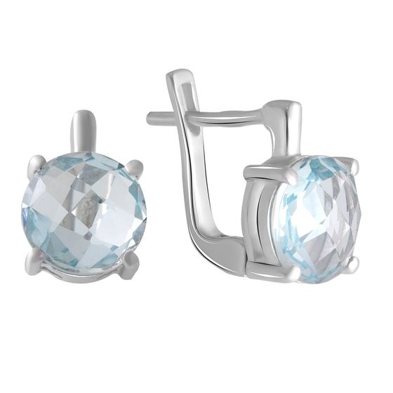 Серебряные серьги с топазом 6.23ct
