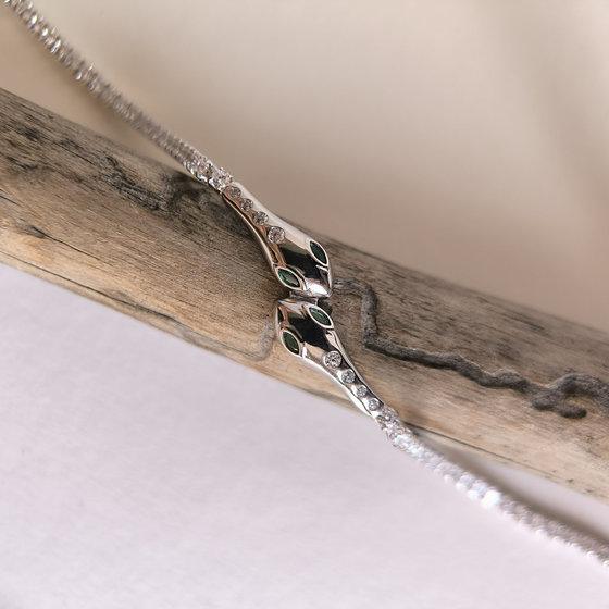 Серебряный браслет с фианитами