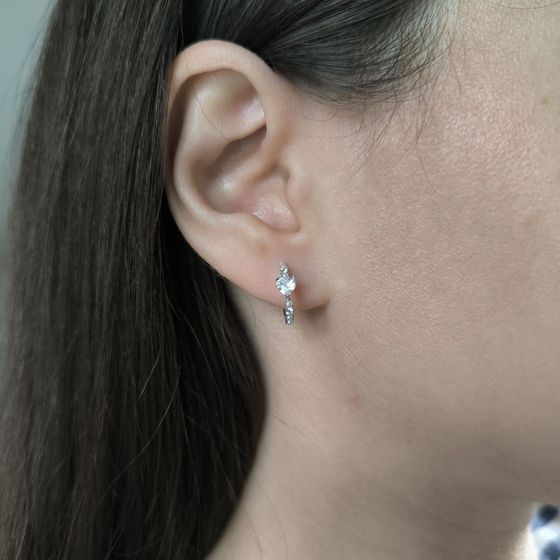 Серебряные серьги с фианитами