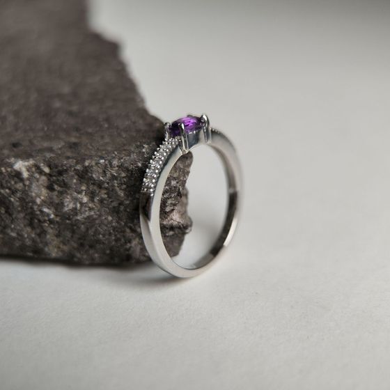 Серебряное кольцо с аметистом 0.477ct