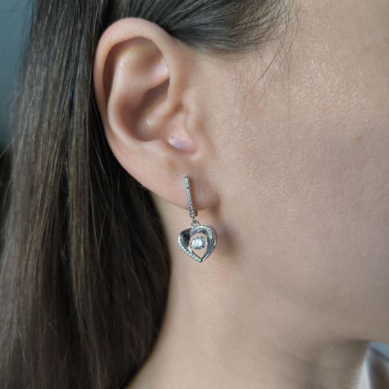 Серебряные серьги с фианитами Серебряные серьги с фианитами