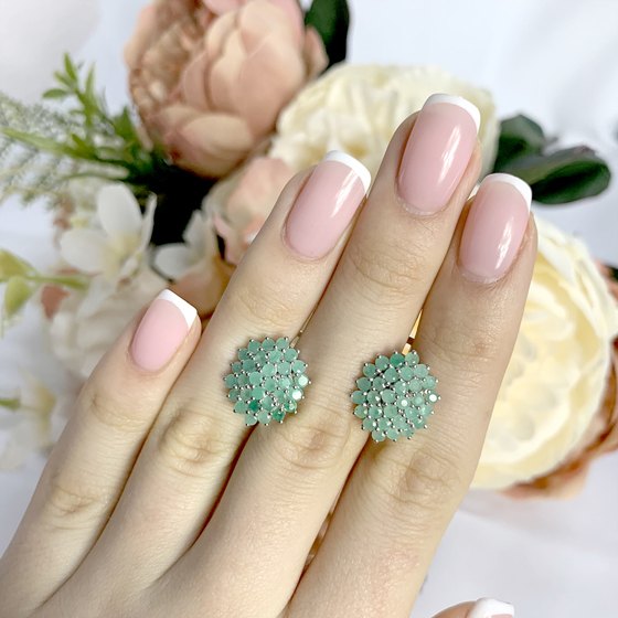 Серебряное кольцо с изумрудом 1.123ct