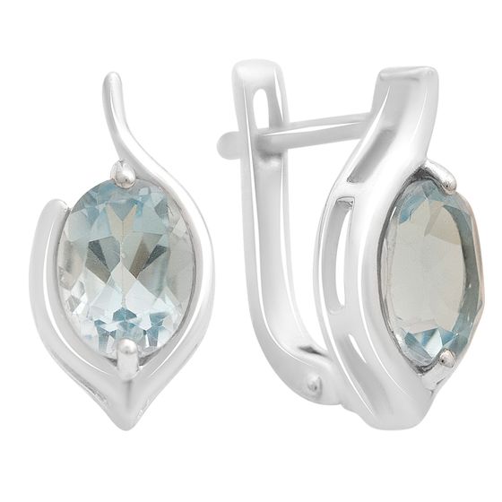 Серебряные серьги с топазом 2.99ct