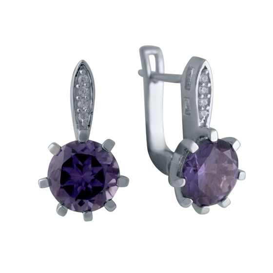 Серебряные серьги с александритом 4.644ct