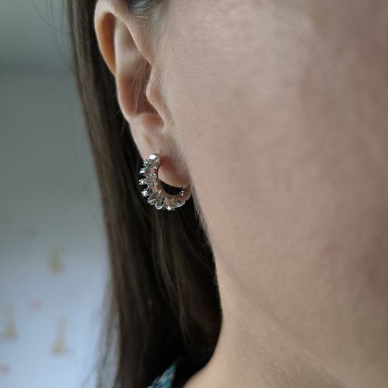 Серебряные серьги с фианитами