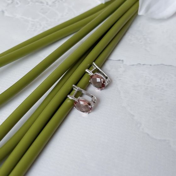 Серебряные серьги с султанитом 5.372ct