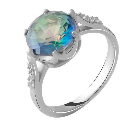 Серебряное кольцо с мистик топазом 3.297ct
