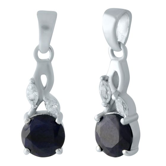 Серебряная подвеска с сапфиром 2.015ct