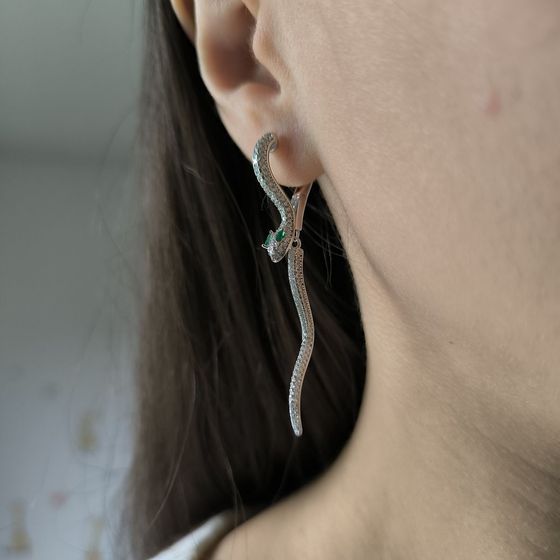 Серебряные серьги с фианитами