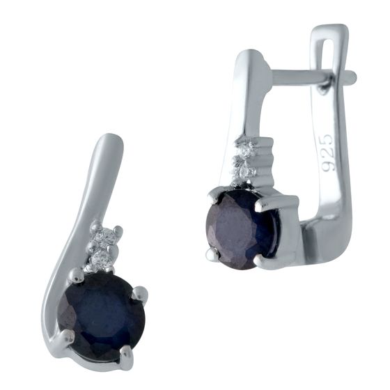 Серебряные серьги с сапфиром 1.386ct