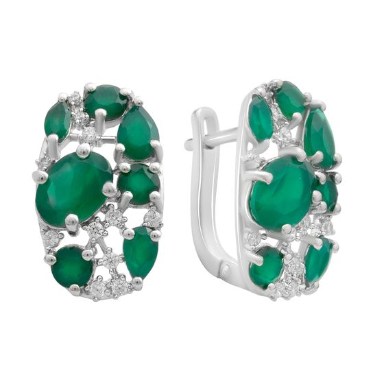 Серебряные серьги с агатом 5.578ct