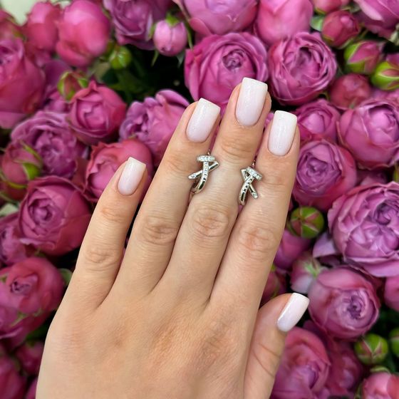 Серебряные серьги с фианитами