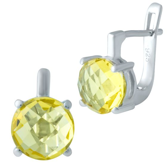 Серебряные серьги с цитрином nano 5.08ct