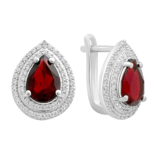 Серебряные серьги с гранатом 4.434ct