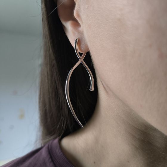 Серебряные серьги без камней
