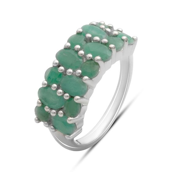 Серебряное кольцо с изумрудом 2.458ct