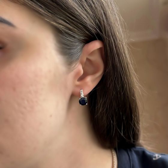 Серебряные серьги с сапфиром 5.008ct