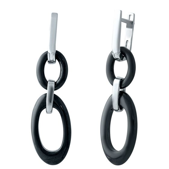 Серебряные серьги с керамикой